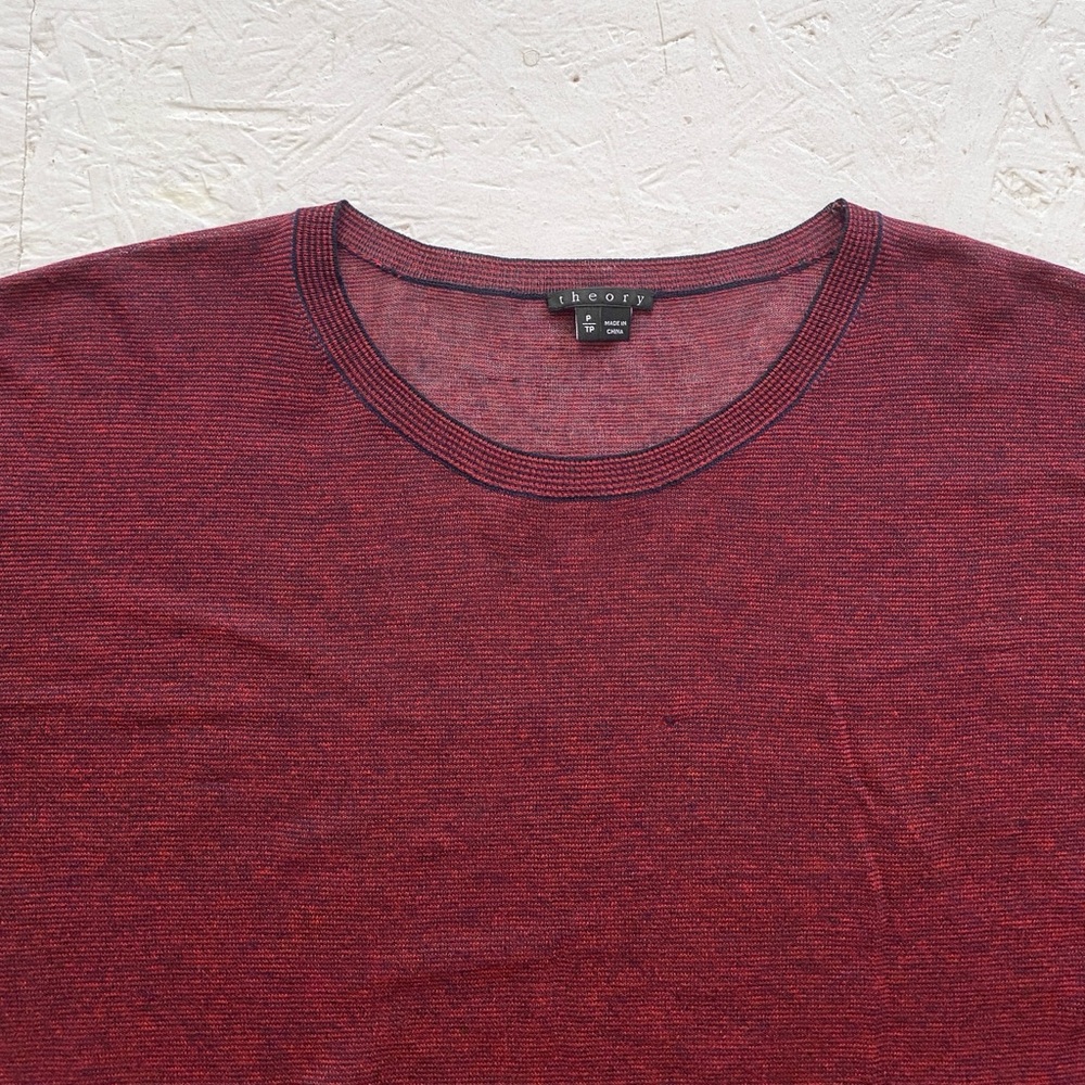 Theory sheer maroon thin-striped sweater - Picture 2 of 9